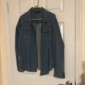 Miley Cyrus & Max Azria Blue Denim Shirt